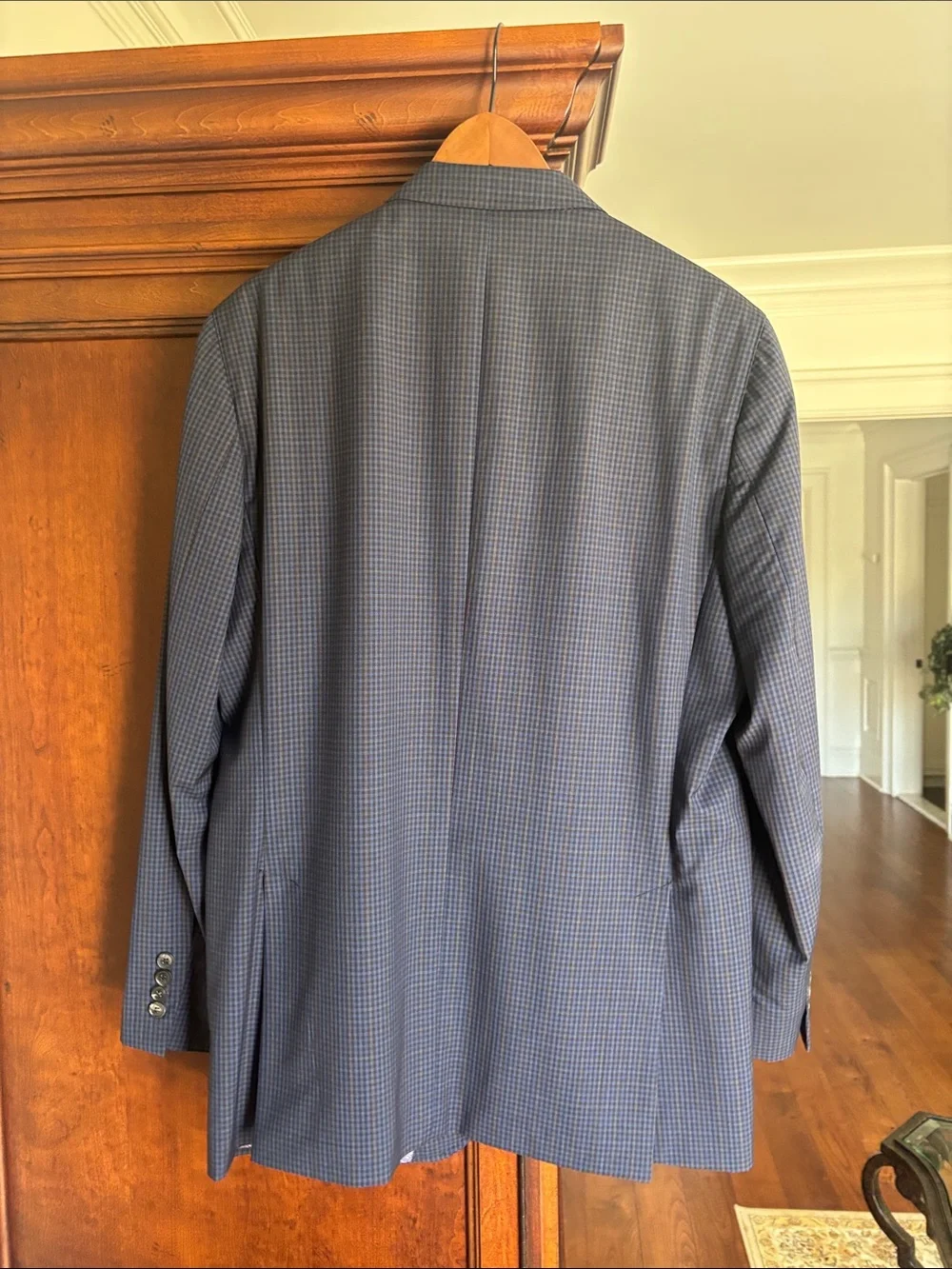 Ted Baker Men's Blue Micro-Check Blazer